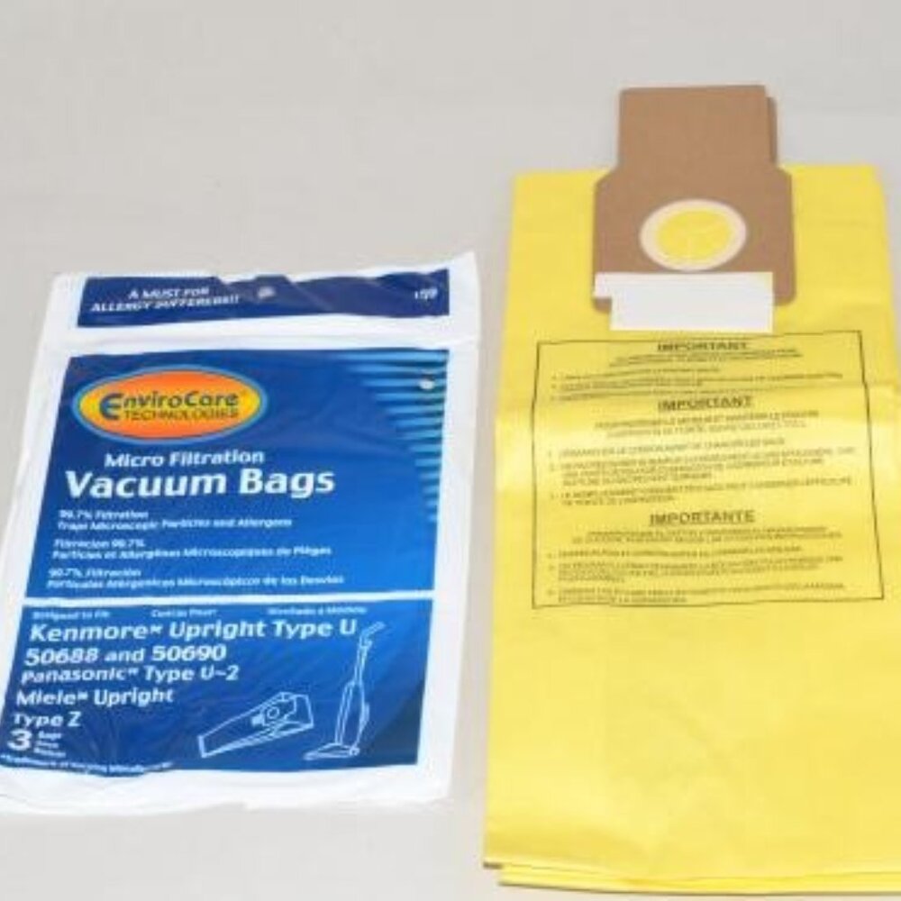 Genuine Envirocare Vacuum cleaner bags for Kenmore 50688-50690 "U" bag upright